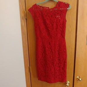 Banana Republic Red Lace Sheath dress